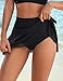 Blooming Jelly Womens High Waisted Swim Skirt Tummy Control Mesh Tie Knot Bathing Suit Bottom 2026 Mini Trendy Cute Ladies Swimsuit Bikini with Skirt (Large, Black)