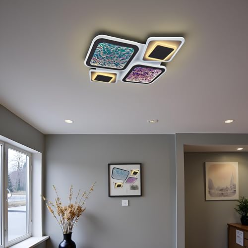 Image of LED Low Height Ceiling Chandelier for Hall Decoration, Modern Ceiling Jhoomar /Jhoomer Light for Living Room, Bedroom (Multi-Color)