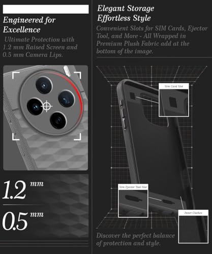 Image of WOW IMAGINE Back Cover for Vivo X200T 5G with Hexa Cube Design | Ultra Slim Soft Rubberised Case | Inner Velvet Fabric | Flexible Mobile Case | Camera Protection - Grey