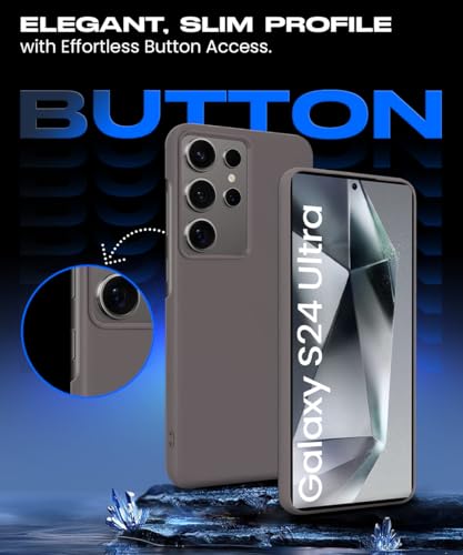 Image of WOW IMAGINE Slim Frameless Back Cover for Samsung Galaxy S24 Ultra 5G | Ultra Thin Lightweight Design & Camera Protection | Soft Matte Silicone Flexible Mobile Case (Grey)