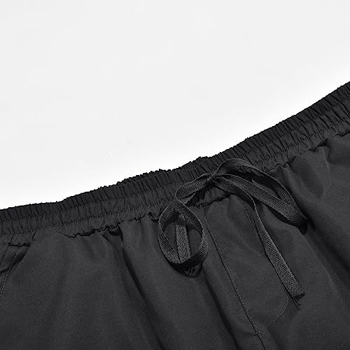 Mens Cargo Pants Casual Outdoor Hiking Work Pants Elastic Waist Cotton Athletic Joggers Baggy Sweatpants Multi Pockets