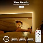 COB LED Strip Light Warm White 3000K, Dimmable Bright 24V Led Tape Light with RF Remote, Indoor COB Led Lights for Bedroom Kitchen Under Cabinet DIY Lighting, 1 Rolls of 10M