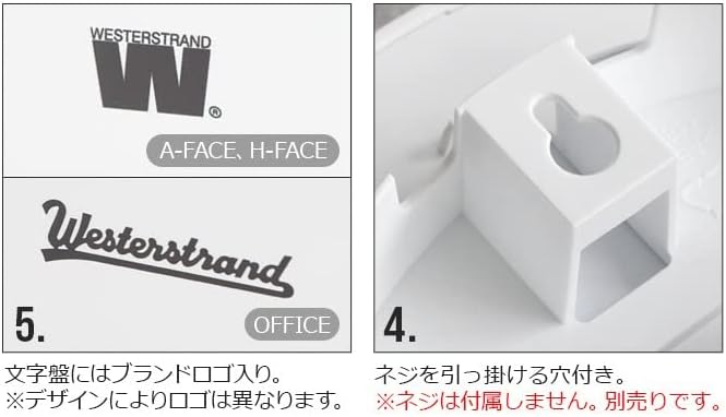 Close-up of the wall mounting hole on the clock's back