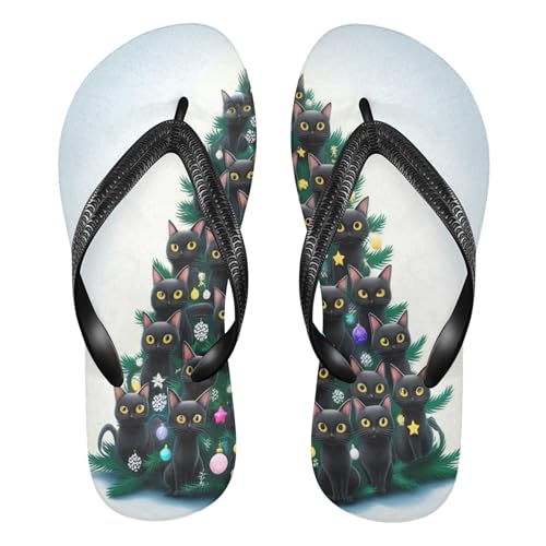Burbuja Christmas Tree Flip Flops for Women Men, Soft Thong Sandals Rubber Slippers for Pool Beach Essentials