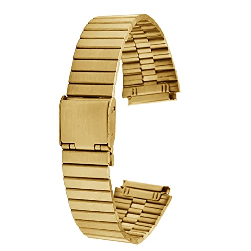 Bracelet acier 18mm convexe noir avec fermoir réglable anti-chute