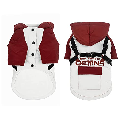 Savlot Winterhundemantel mit Brustgurt Geschirr Weste Kleidung Welpenkleidung wasserdichte Hundejacke Winter Warme Haustierkleidung für kleine Hundemantel Cover