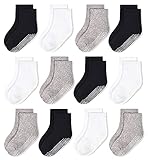 Calcetines antideslizantes de agarre para niños de 12 pares de calcetines de algodón para niños de 1 a 10 t - - 1-3 años