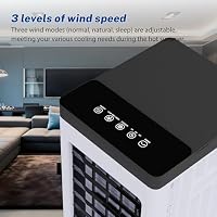 3-In-1 LuftküHlventilator & Luftbefeuchter, 60 Cm Tragbarer LuftküHler, 15l Wassertank, 3 Geschwindigkeiten & 3 Modi, Super Energiesparend, Digitale Anzeige, 7,5h Timer, Mit 4 Rollen & Griff – Ansicht 5