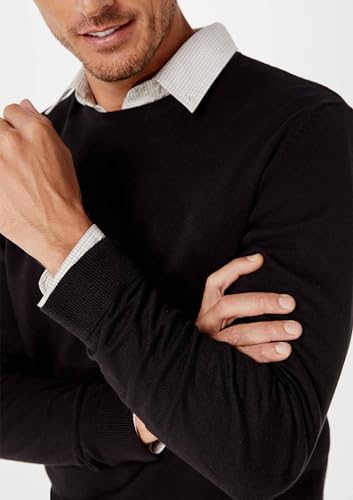 Blusão Básico Masculino Em Tricô De Algodão Preto XG