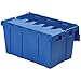 Buckhorn AR2717120209000 Attached Lid Flip Top Storage and Distribution Plastic Tote, 27-Inch x 17-Inch x 12-Inch, Blue