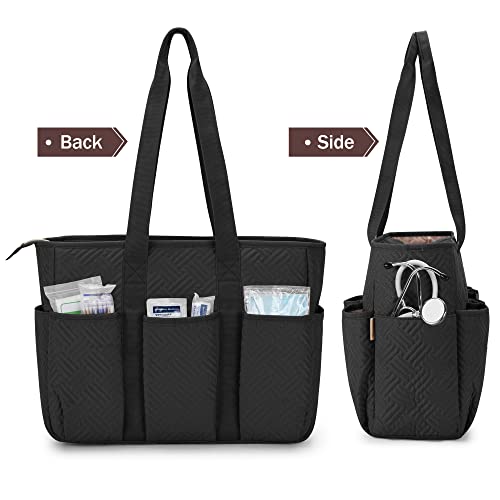 Fasrom Nurse Tote Bag for Work Nurses Clinical Bag for Nursing School Students and Home Health Care Staff, Black (Empty Bag Only) - Image 4