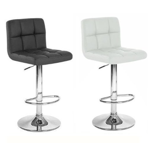 Roundhill Furniture Swivel Black Bonded Leather Adjustable Hydraulic Bar Stool, Set Of 2 #TOP6