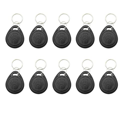 Image of 10pcs Plastic 125KHZ Rewritable Writable ID Cards Keyfobs RFID Copy Key Tags Handheld RFID Copier Writer Readers Duplicator-Re-Writable,Black