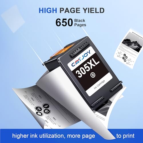 CATJOY 305XL Ink Cartridges Black Replacement for HP Printer Ink 305，Printer Ink Cartridge 305XL Black for HP Envy 6000 6020 6032 Pro 6400 6430 DeskJet 2810e 2800e 2820e 2700 2710 2720 (2 Black Pack) - Image 2