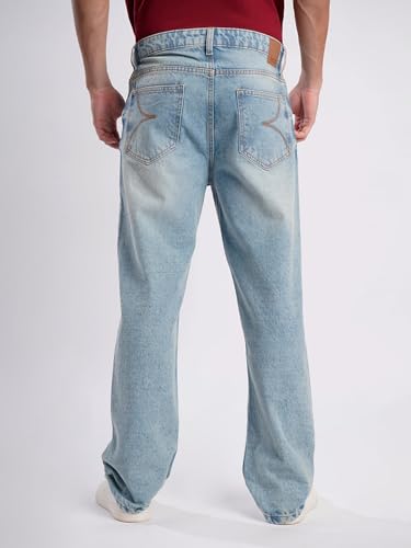 Image of BENE KLEED Men's Blue Cotton Solid Jeans | Jeans | Plain-Straight Fit