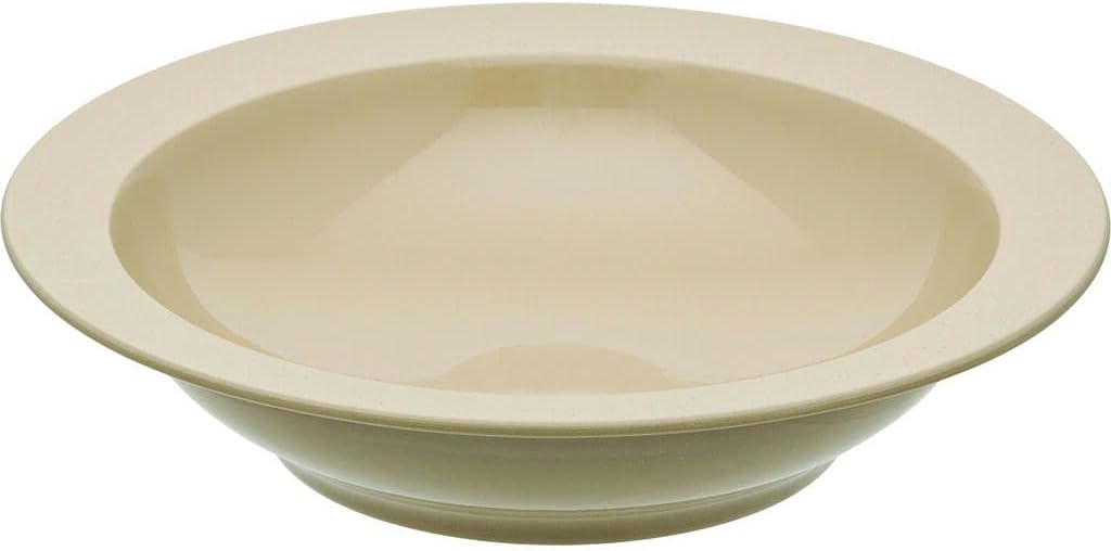 DEGRENNE Bahia French Deep Cereal Plate Set - Luxury Stoneware Plate Bowl Set for 4, Wide & Shallow, Modern Ceramic Dishware, Made in France, Microwave Safe, Dishwasher Safe, 8” - Dune
