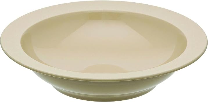 DEGRENNE Bahia French Deep Cereal Plate Set - Luxury Stoneware Plate Bowl Set for 4, Wide & Shallow, Modern Ceramic Dishware, Made in France, Microwave Safe, Dishwasher Safe, 8 - Dune