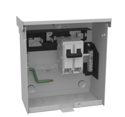 MiLB U4881-O-60GB 60 Amp Spa Disconnect Panel with GFCI | NEMA 3R Outdoor Rated, 60 Amp Spa Panel Box, 120/240V, NEMA 3R, 1-Phase, with 240V GFCI Protection, 7-1/2 x 3-3/4 x 8-1/2 Inch (1 Unit)
