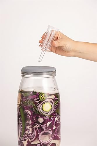 Kilner Conjunto de fermentação, kit de 6 peças inclui pote de vidro de 3 litros, tampa de silicone,