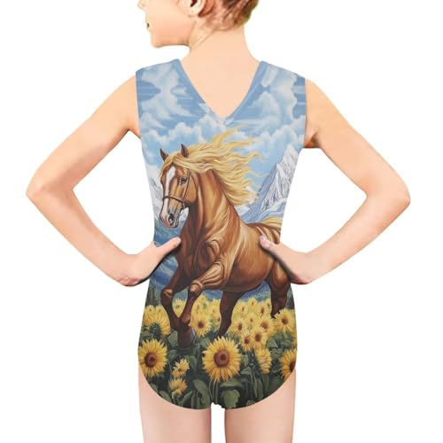 Image of Xpyiqun Swimsuits for Girls 3-14 V Neck Sleeveless Bathing Suit Summer Sport One Piece Swimwear Beach Swimming