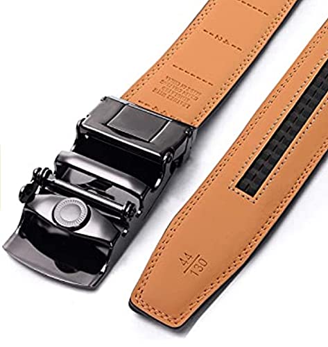 Contacts Genuine Leather Belt for Men with Autolock Buckle - Micro Adjustable Belt Fit Everywhere | Formal & Casual | Elegant Gift Box (21 Black)… 1
