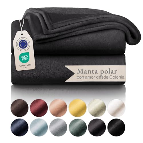 Blumtal Mantas para Sofá de Franela Suave y Acolchada - Manta Polar 100% Microfibra Extra Suave, Manta de sofá, de Cama o de Sala de Estar, Antracita, 130 x 150 cm