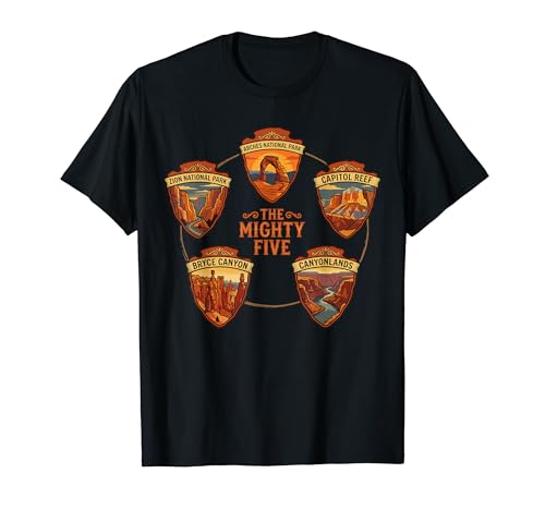 Vintage Mighty Five 5 National Parks Utah Hiking Camping T�V���c