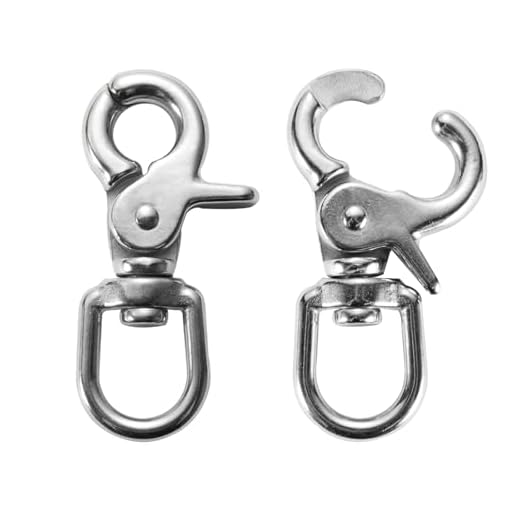 2 PCS 316 Stainless Steel Swivel Trigger Snap Hooks, 2.65” Heavy Duty Clips, 130 lbs Capacity - Marine Grade, Anti-Rust, Multipurpose Lobster Claw Clasps for Pet Leashes, Bags, and Cameras