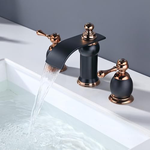 Mitigeur cascade de salle de bains en laiton blanc et or design chic