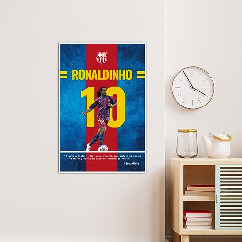 Image of TenorArts Ronaldinho Poster Barcelona Quotes Wall Posters Adhesives on back with Thick 300 GSM Matt Finish Papers (18inches x 12inches)