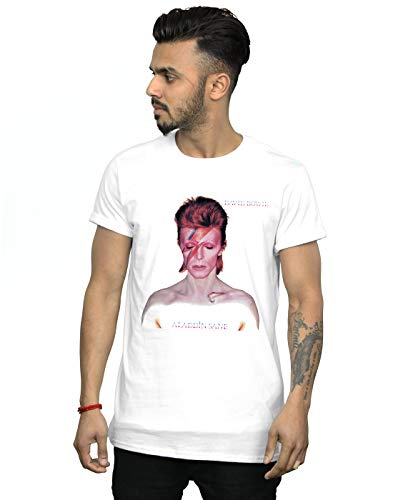 Absolute Cult David Bowie Homme My Love for You T-Shirt - Les Beatles, Paul McCartney, John Lennon, RIngo Starr, George Harrison Absolute Cult David Bowie Homme My Love for You T-Shirt