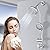 UCLIMAA Rainfall Shower Head with Handheld Shower Spray, with 26" Drill Free Adjustable Height Slider Bar, High Pressure Dual Shower Head Combo, 3-Way Diverter for Easy Reach, 5Ft Hose - Chrome Finish