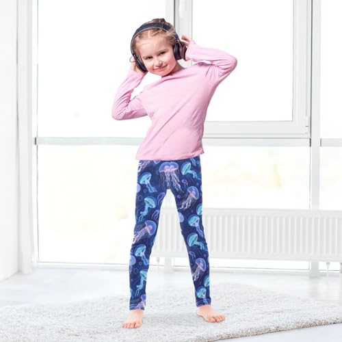 Jellyfish Ocean Girls' Leggings Toddler Doodles Kids Yoga Pants Dance Active Tights 4T4