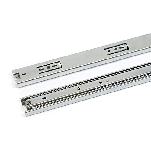Drawer Slides 10 Inch Ball Bearing Full Extension 3 Section Slide Track Mounting Drawer Runners Slider for Cabinet Home Furniture, 2 Pack (Silver 10 Inch) - Image 2