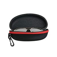 EKdirect 3 Stück Sonnenbrille Brillenetui Reißverschluss Hartschale mit Gürtelclip (Schwarz Rot Blau) – Ansicht 3