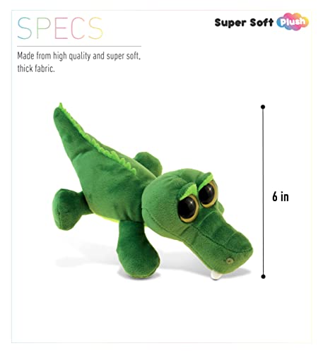 Dollibu Plush Alligator Stuffed Animal - Soft Huggable Big Eyes Green Alligator, Adorable Playtime Plush Toy, Cute Wild Life Cuddle Gif For Kids And Adults - 6 Inch #TOP2