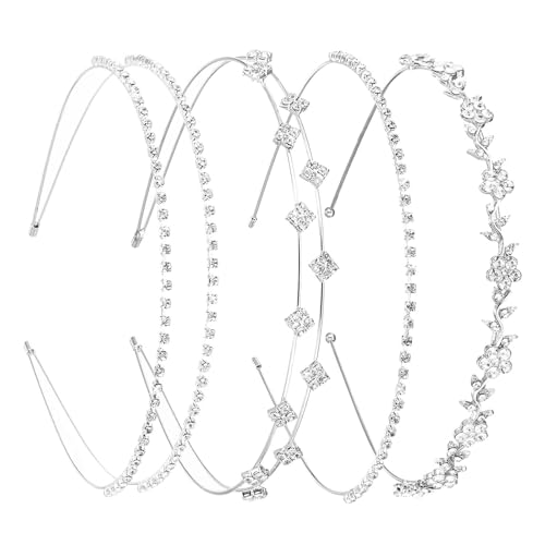 4pcs Hochzeit Braut Haarreifen Strass Haarreif Damen Mädchen Haarreifen Hochzeit Haarband Haarschmuck Strass Kristall Haarreif Braut Elegante Brautjungfern Braut Zubehör für Damen Proms Parteien