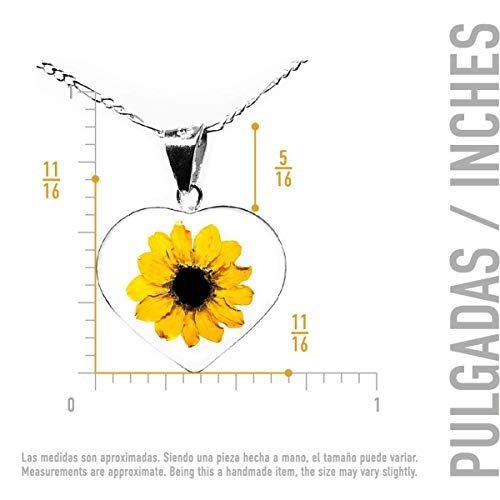 image for Heart Set, Pendant, Earrings, Bracelet and Ring with Natural Sunflower