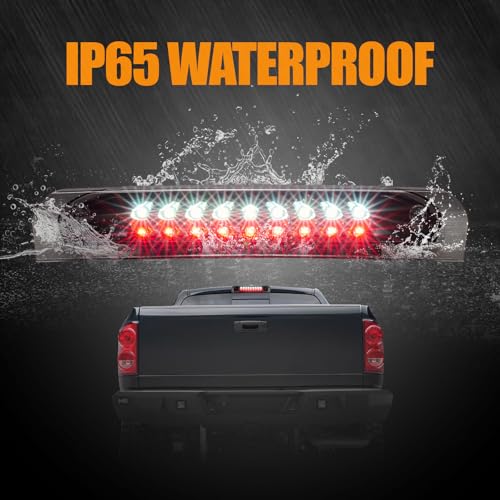 Image of Third 3rd Brake Light, LED High Mount Stop Light Replacement for 2002 2003 2004 2005 2006 2007 2008 Dodge Ram 1500, 2003-2009 Dodge Ram 2500 3500, Rear Center Cab Roof Tail Cargo Lamp