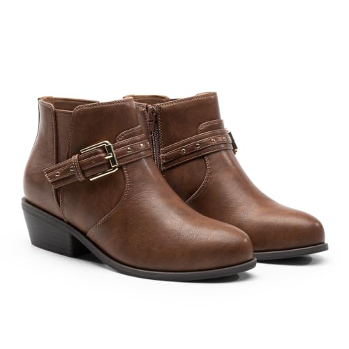 Athlefit Women's Chunky Low Heel Fall Brown Ankle Boots Size 10 by Athlefit - Used condition - Image 6