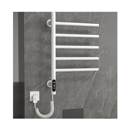 Toallero eléctrico Giratorio de Acero Inoxidable para baño, 5 Varillas, con Temporizador, para Pared, con calefacción y Enchufe.