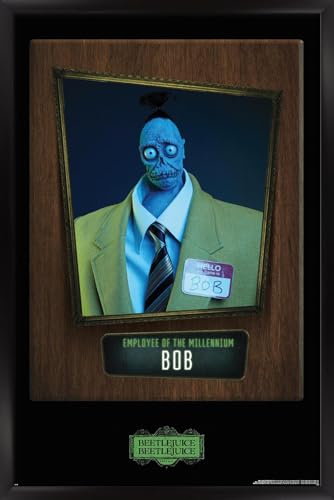 Beetlejuice Beetlejuice - Employee Of The Millennium (Bob) Wall Poster, 22.4L" x 14.7W", Black Framed Version