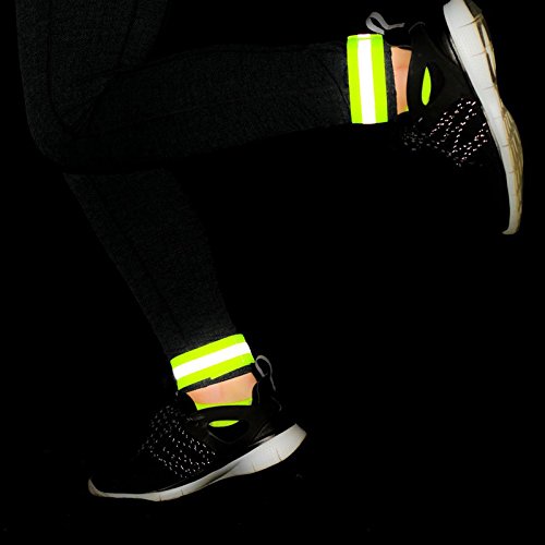 Csysx (Pack Of 2) High Visibility Reflective Bands Wristbands For Cycling Running Arm Wrist Ankle Bands Leg Straps And As Bike Pants Cuff Clip #TOP6