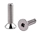 KOSJETHAS M4 x 20mm Flat Head Socket Cap Countersunk Screws DIN7991 Bolts, 304 Stainless Steel 18-8, Allen Hex Drive,Fully Thread, Quantity 50