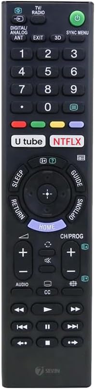 7SEVEN® Compatible for Sony Tv Remote Original Bravia LCD LED UHD OLED QLED 4K Ultra HD with YouTube and Netflix Hotkeys. Universal Replacement for Original Sony Smart Android TV Remote Control