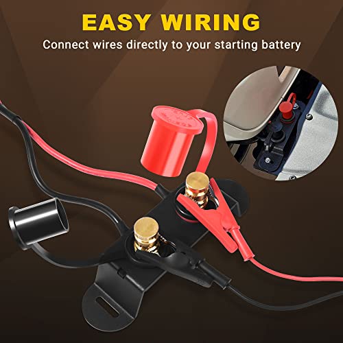Bumbee Utv Battery Jump Post, Remote Battery Charging Terminal Relocation Kit, Fast Charging Battery Tool Compatible With Atv Car Trucks Rv Tractor Boat Can-Am Maverick X3 Accessories 2/4 Seats #TOP2