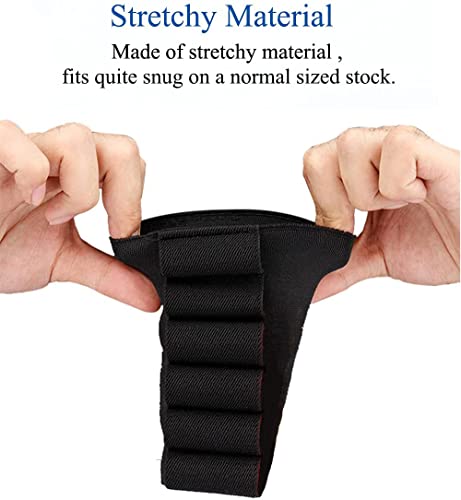 Mumuguo Tactical Hunting Buttstock Shotgun Rifle Shell Holder Ammo Cartridge Holder Pouch Elastic Ammunition Carrier Pouch Black 12 Gauge #TOP1