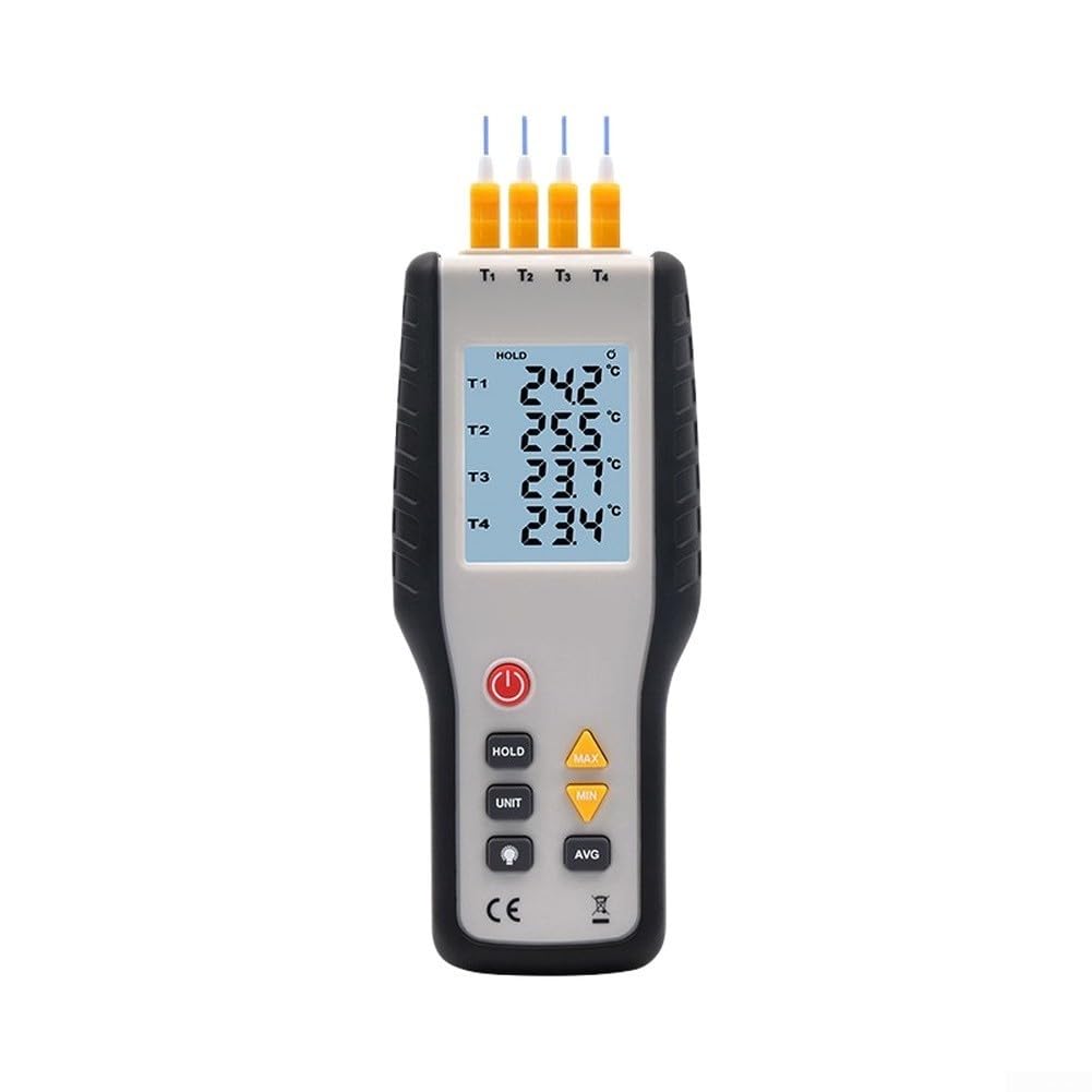 Termómetro digital de 4 canales para tipo K de -200 a 1372 °C LCD de 4 canales