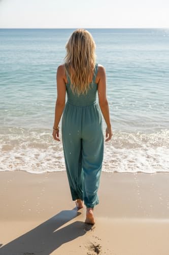 Lepunuo Petite One Piece Overalls foe Women Summer Wide Leg Jumpsuit — view 2