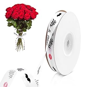 Mr&Mrs Dekoband 22m x 15mm Weiss Geschenkband Mr & Mrs Hochzeit Schleifenband Weiß Mr. & Mrs Satinband Hochzeit Mr und…
